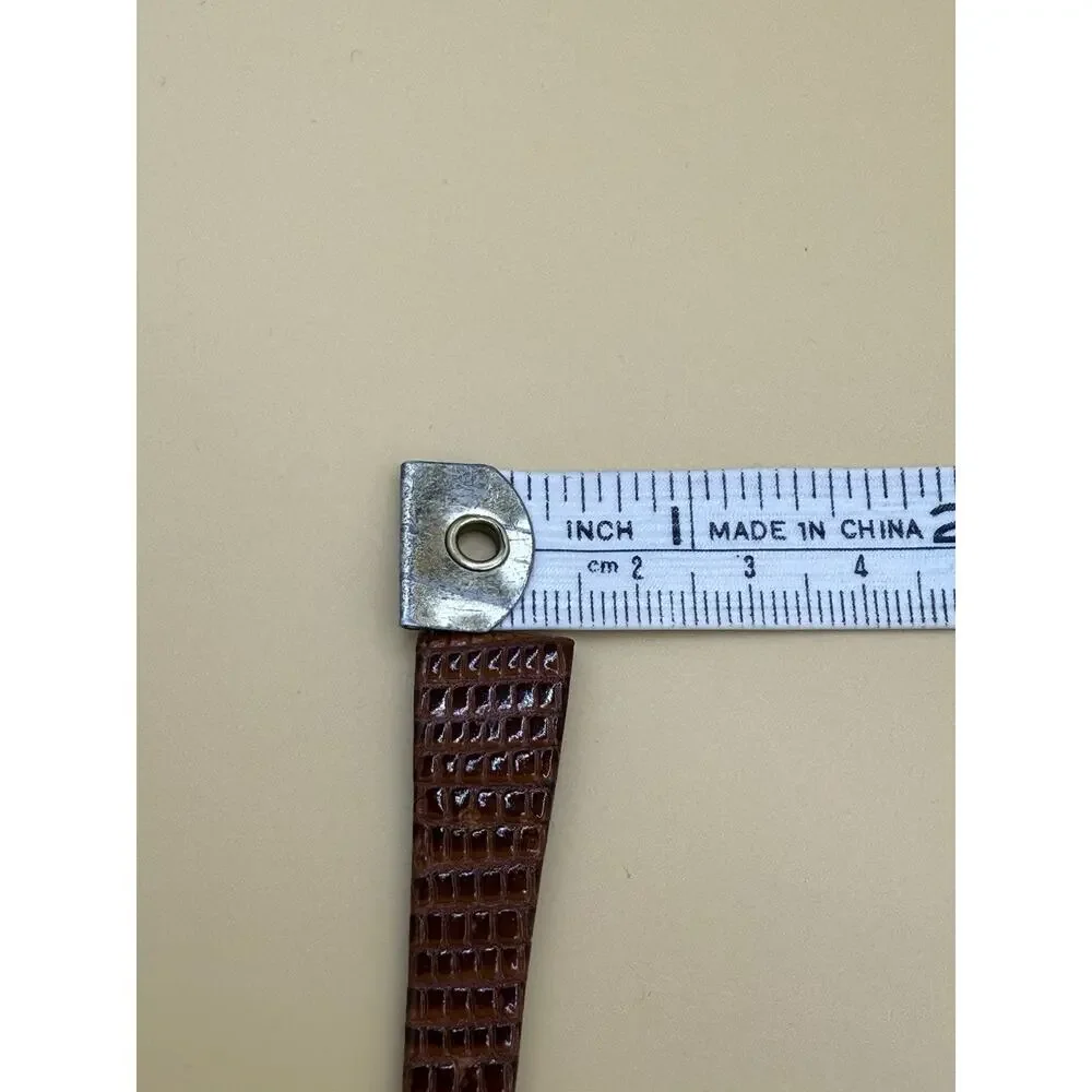 13mm KREISLER Genuine LIZARD Tan NOS Vintage Watch Band & Gold-Tone Buckle